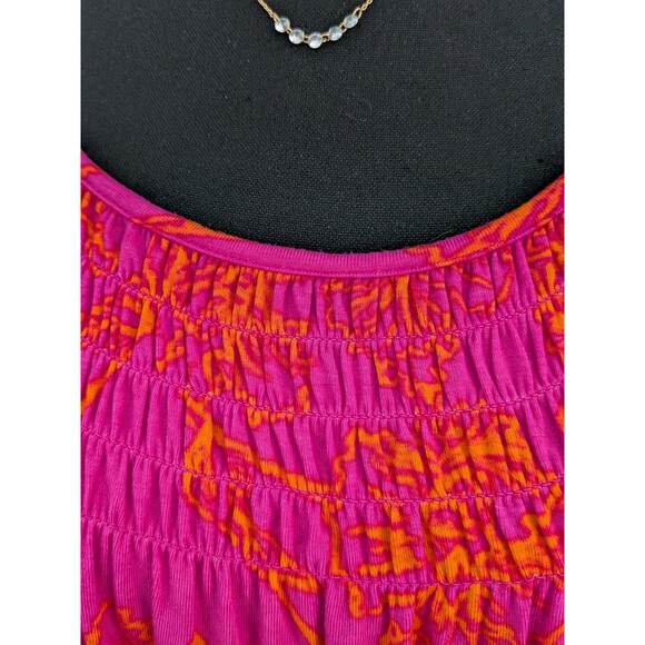 Style & Co Top Womens 2X Fuchsia Pink Orange Vacay Stretch Resort Beach Blouse - Picture 2 of 11